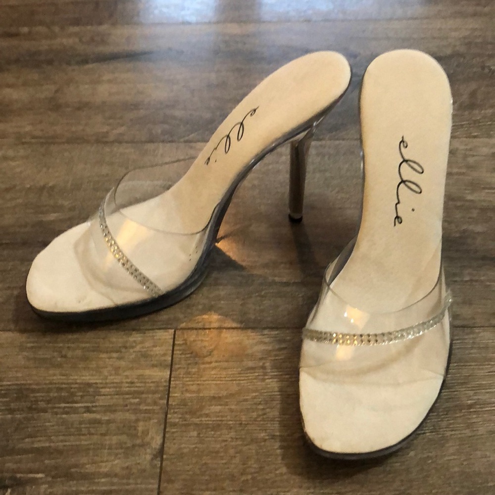 Clear Embellished Heels